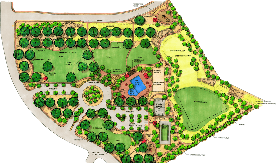 Landscape Drawing of Madera Highland Park
